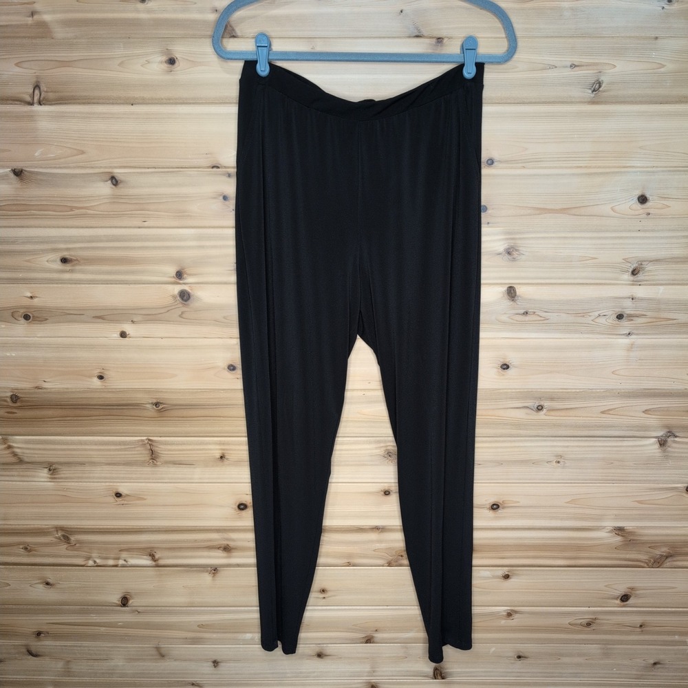 Clara Sunwoo Black Jersey Pull On Tapered Pants Womens Large Made in USA